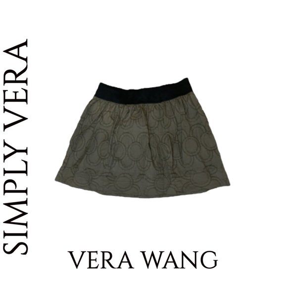 Simply Vera Vera Wang Dresses & Skirts - Simply Vera Vera Wang Embroidered Metallic Thread Elastic Waist Skirt Women's M